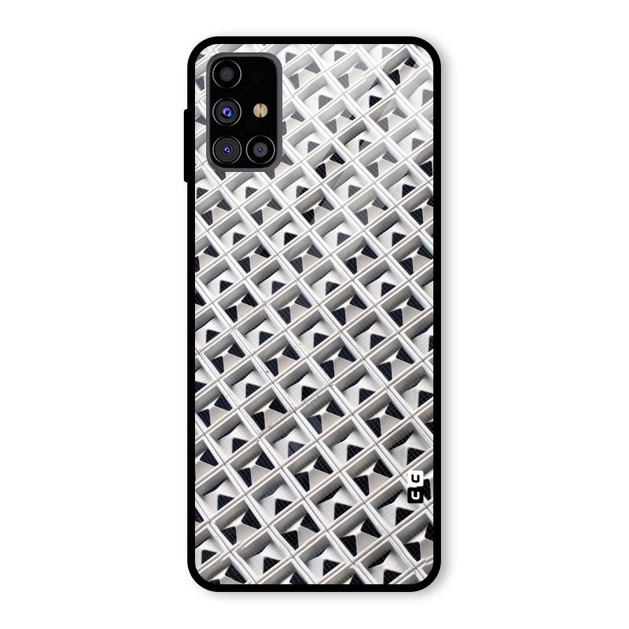 Check White Design Glass Back Case for Galaxy M31s
