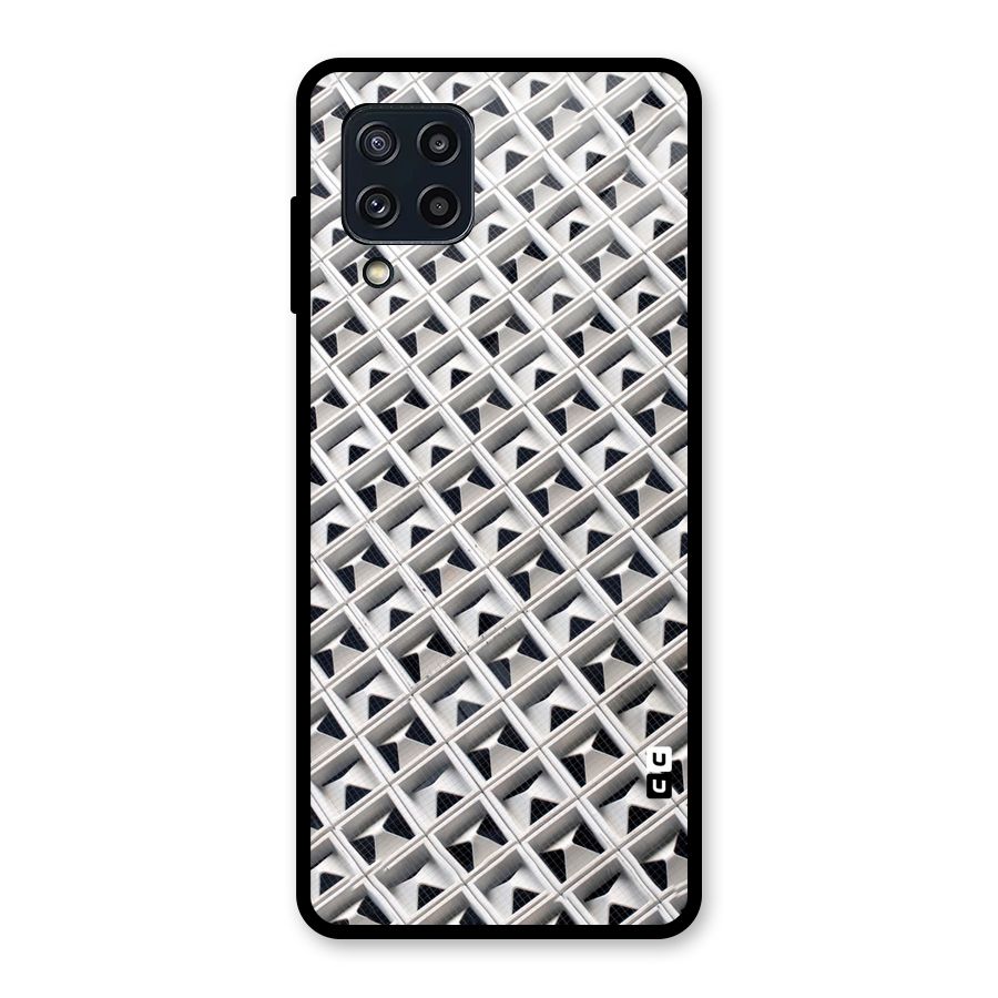 Check White Design Glass Back Case for Galaxy M32