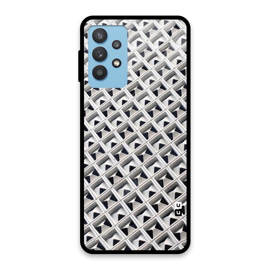 Check White Design Glass Back Case for Galaxy M32 5G