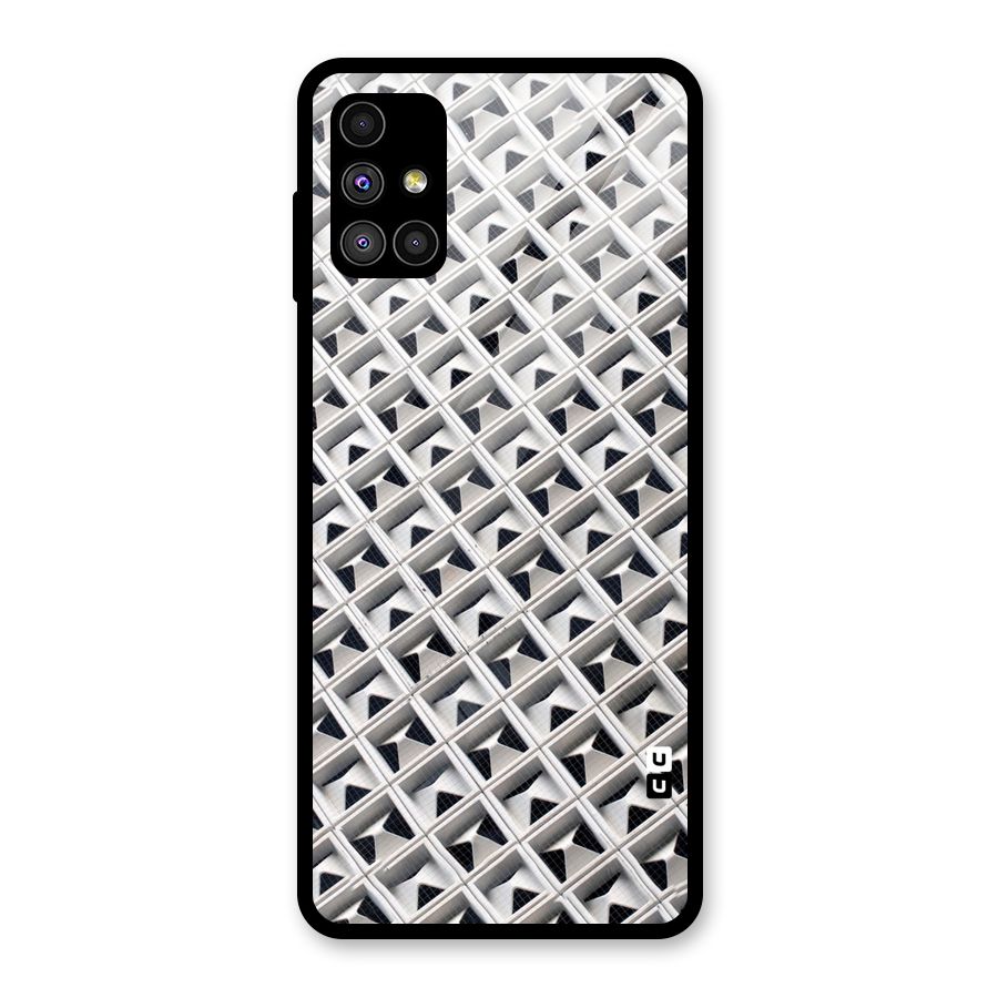 Check White Design Glass Back Case for Galaxy M51