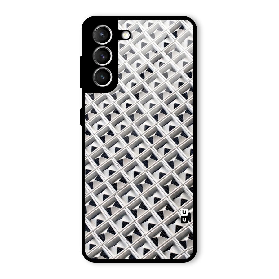 Check White Design Glass Back Case for Galaxy S21 5G