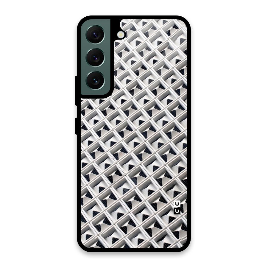 Check White Design Glass Back Case for Galaxy S22 5G