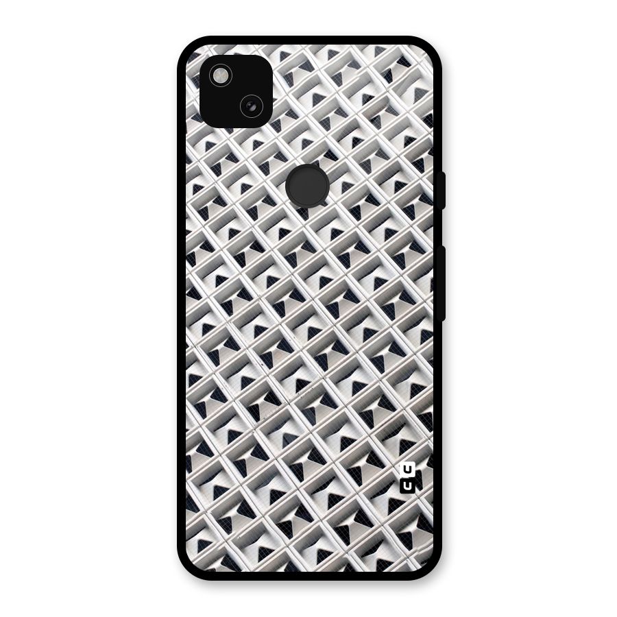 Check White Design Glass Back Case for Google Pixel 4a