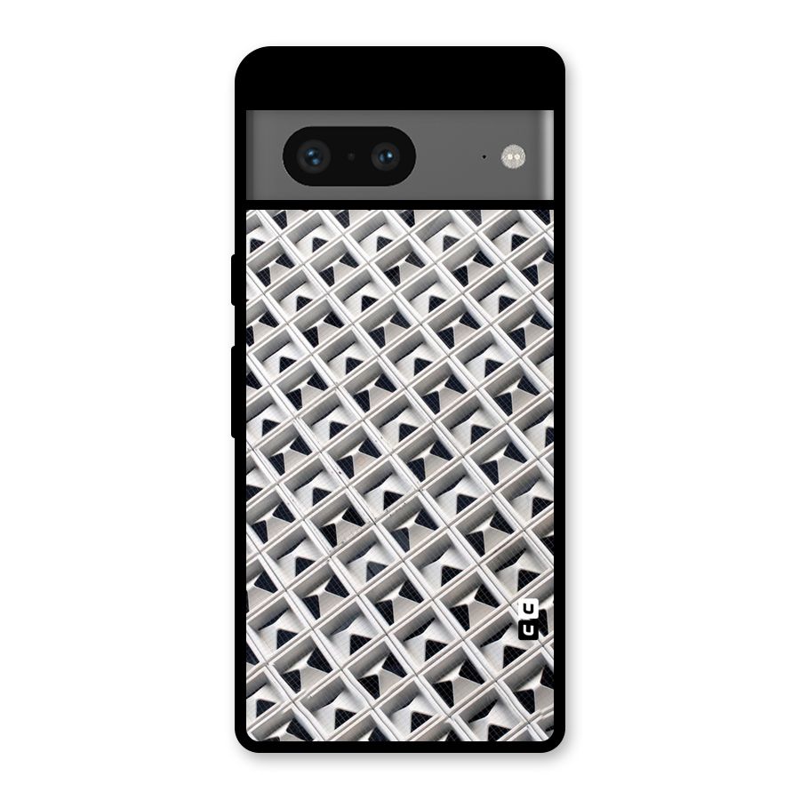 Check White Design Glass Back Case for Google Pixel 7