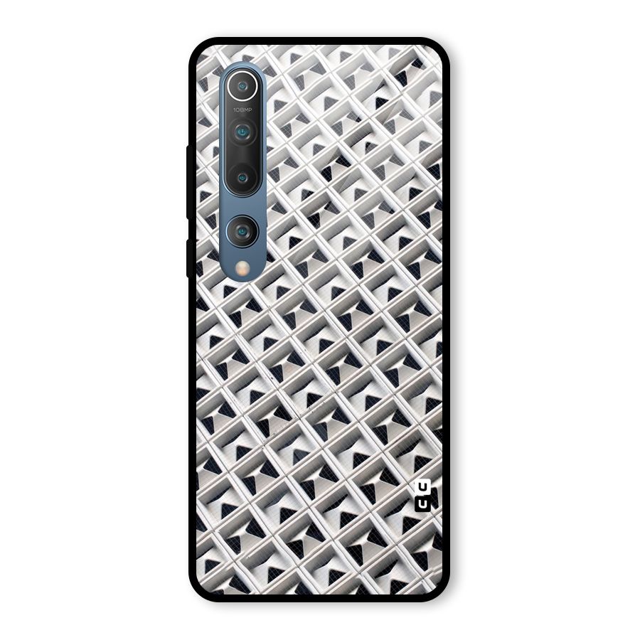 Check White Design Glass Back Case for Mi 10