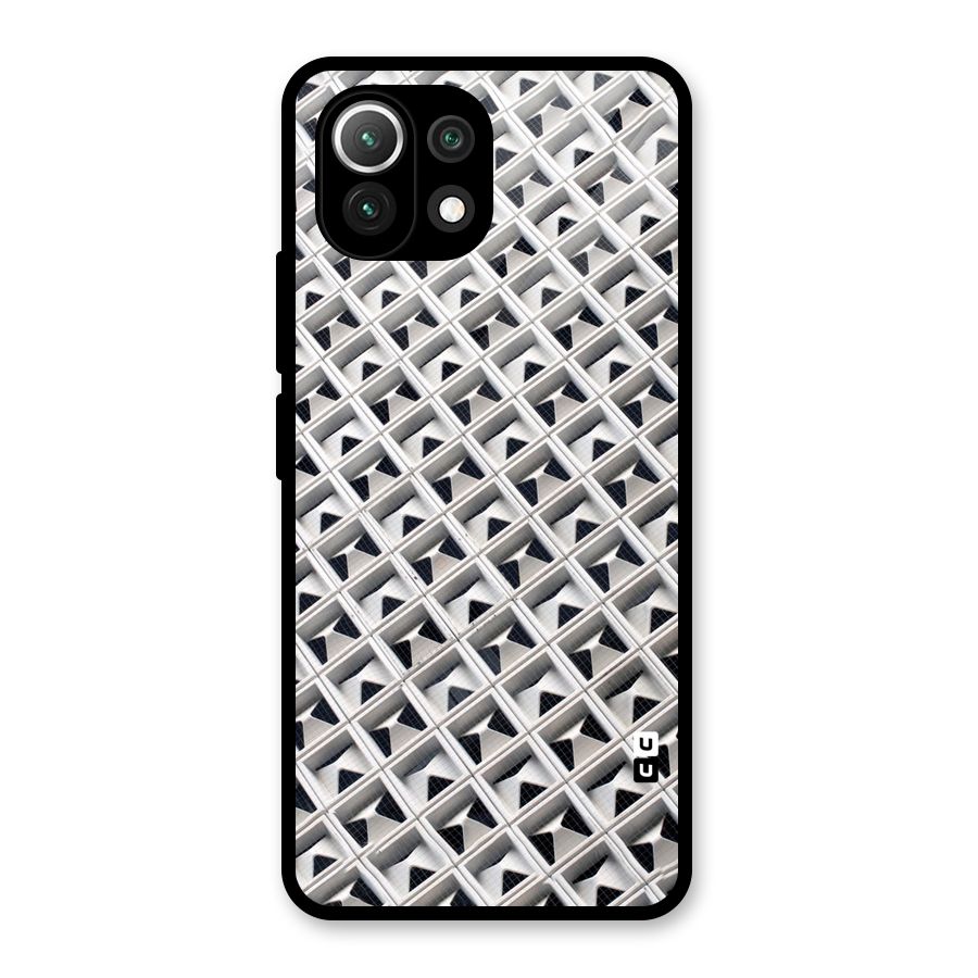 Check White Design Glass Back Case for Mi 11 Lite