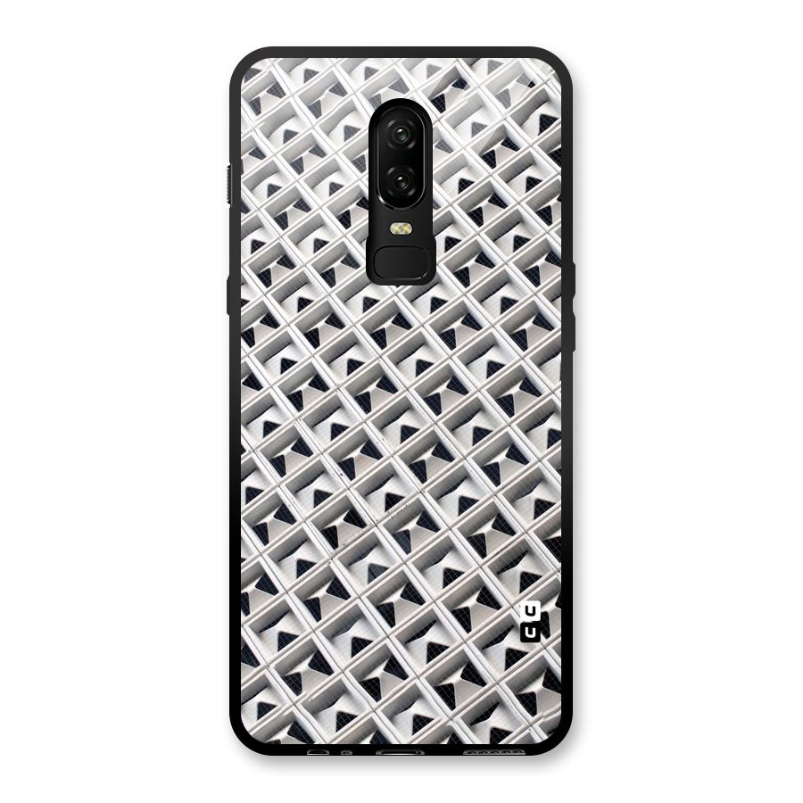 Check White Design Glass Back Case for OnePlus 6