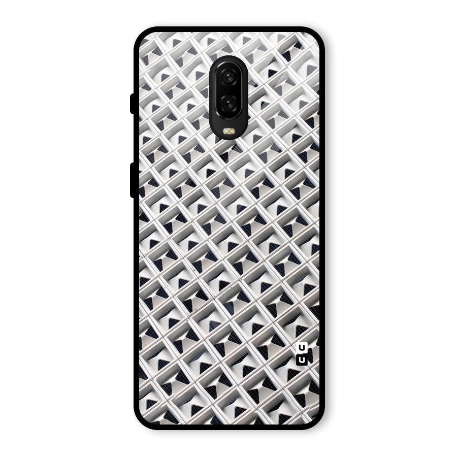Check White Design Glass Back Case for OnePlus 6T