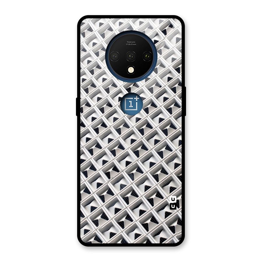 Check White Design Glass Back Case for OnePlus 7T