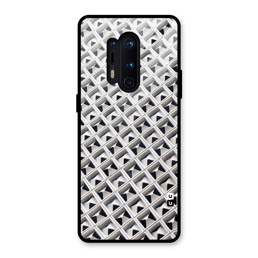 Check White Design Glass Back Case for OnePlus 8 Pro