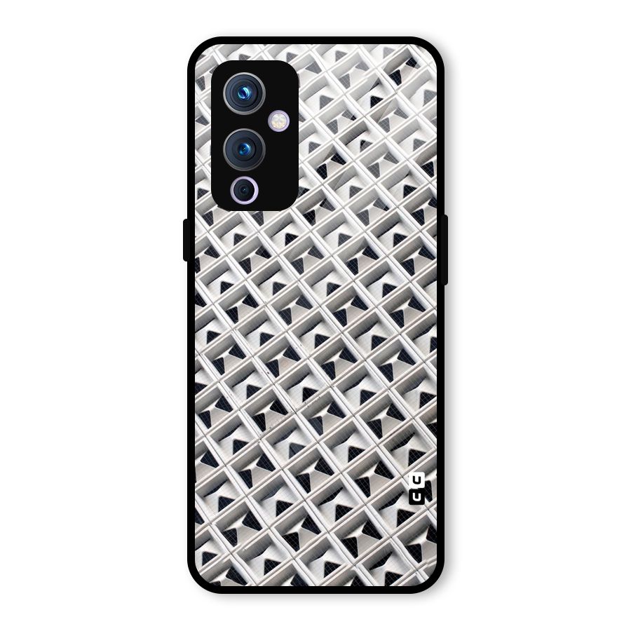 Check White Design Glass Back Case for OnePlus 9