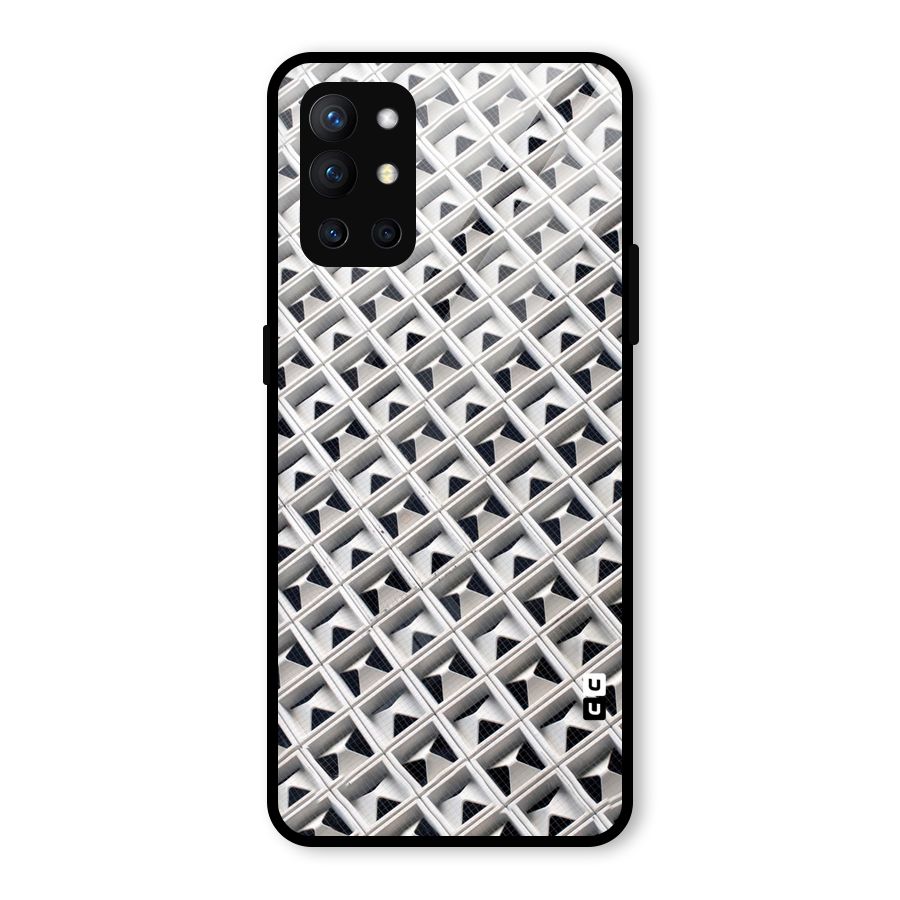 Check White Design Glass Back Case for OnePlus 9R