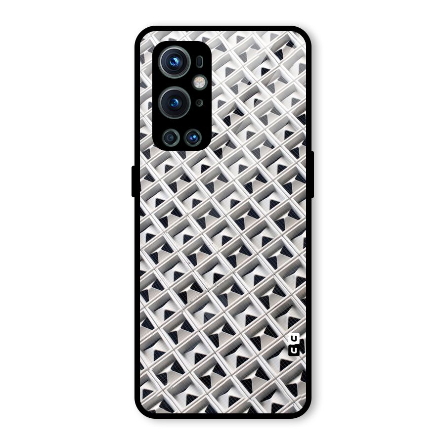 Check White Design Glass Back Case for OnePlus 9 Pro