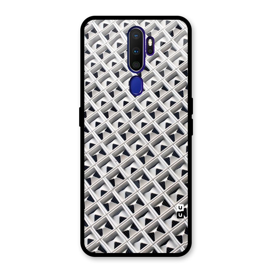 Check White Design Glass Back Case for Oppo A9 (2020)