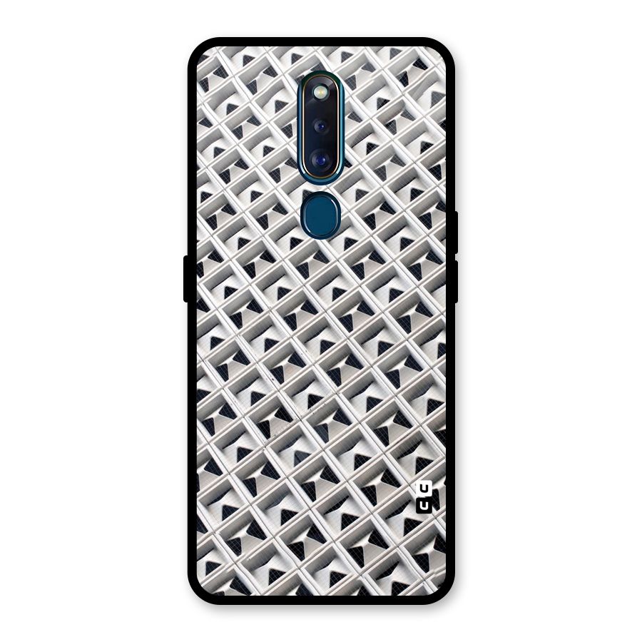 Check White Design Glass Back Case for Oppo F11 Pro