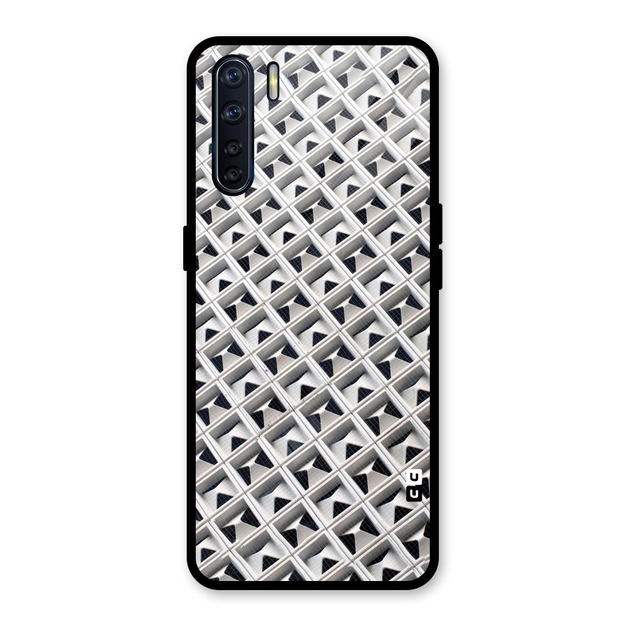 Check White Design Glass Back Case for Oppo F15