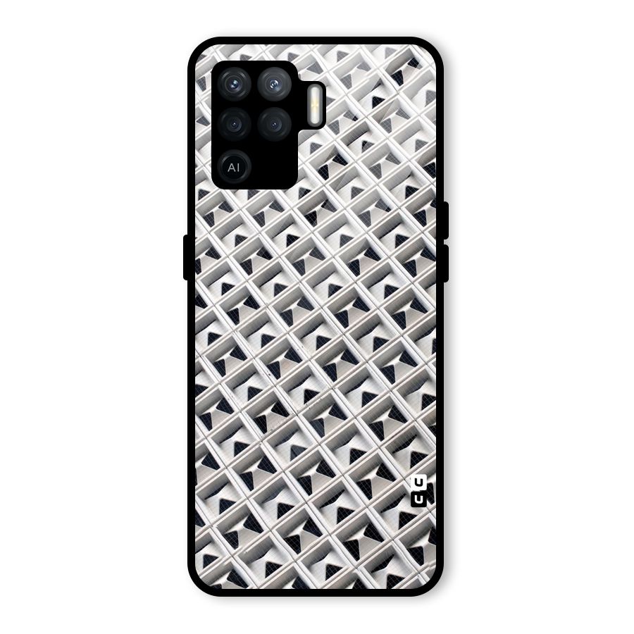 Check White Design Glass Back Case for Oppo F19 Pro