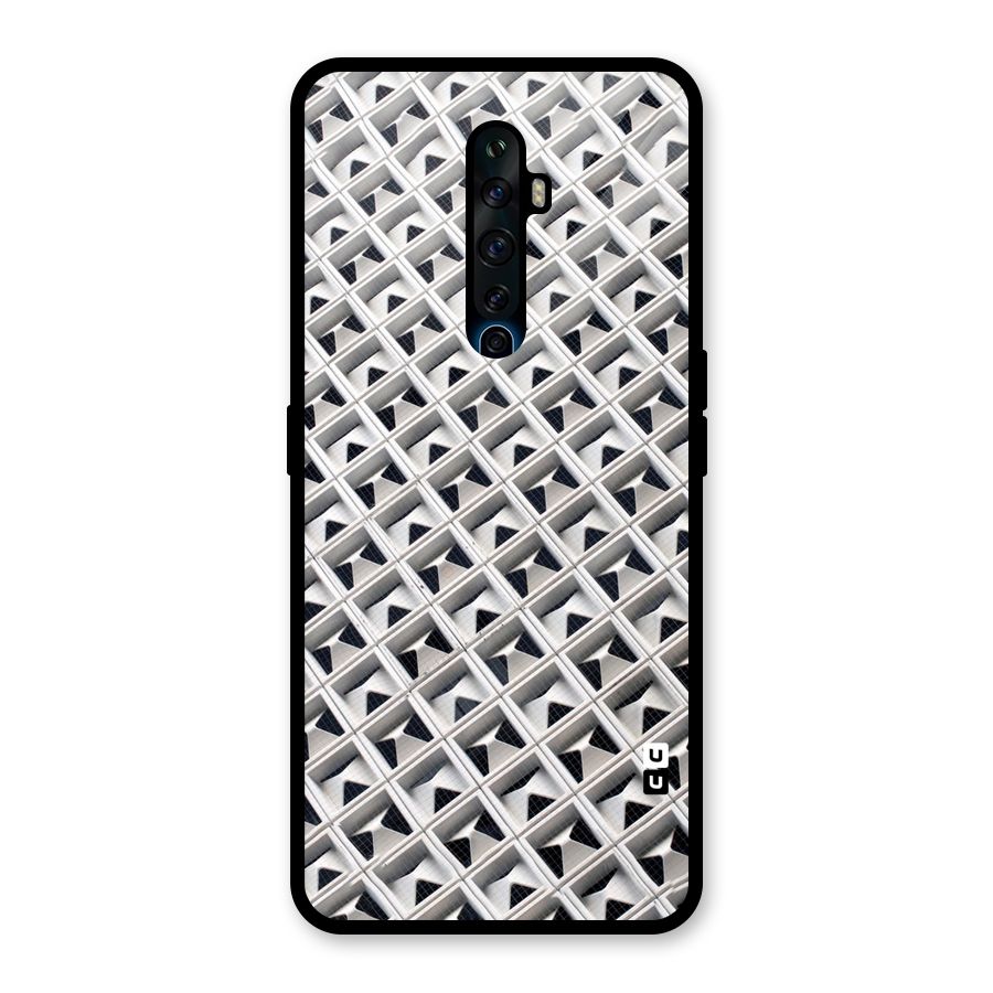 Check White Design Glass Back Case for Oppo Reno2 F