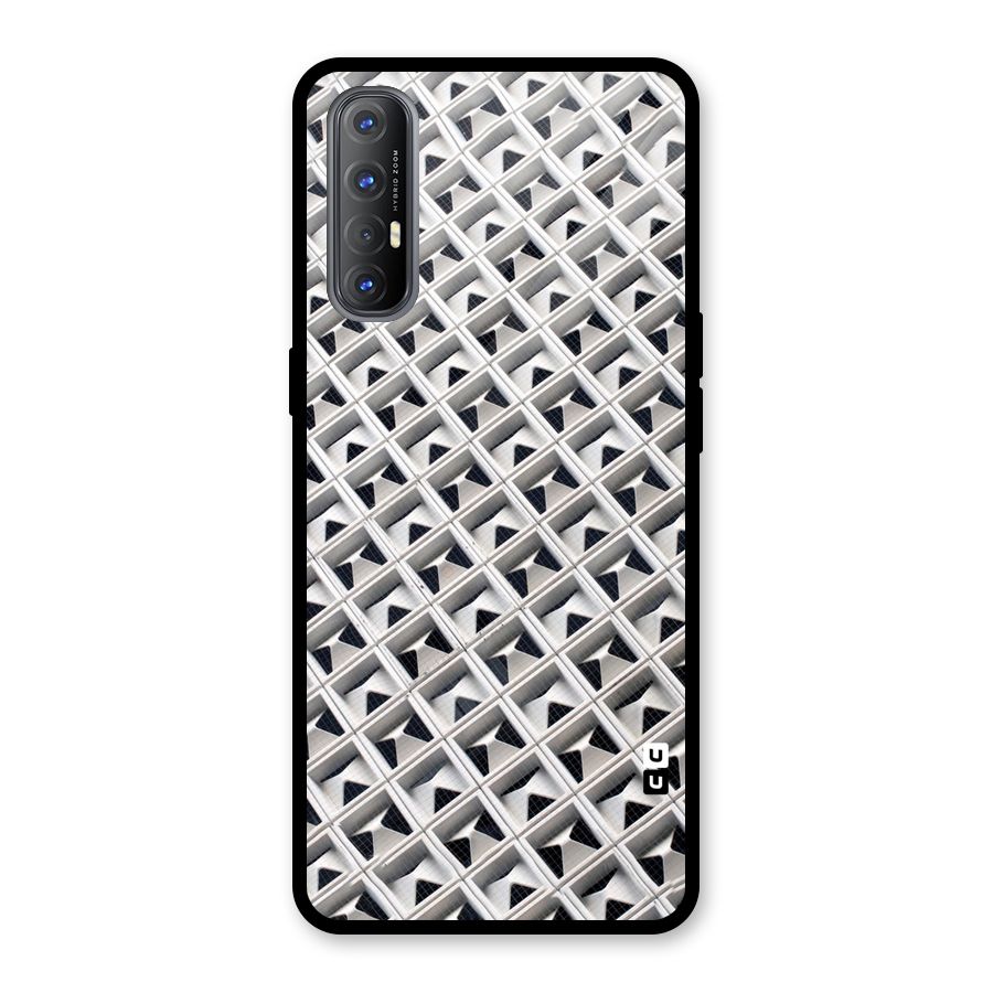 Check White Design Glass Back Case for Oppo Reno3 Pro