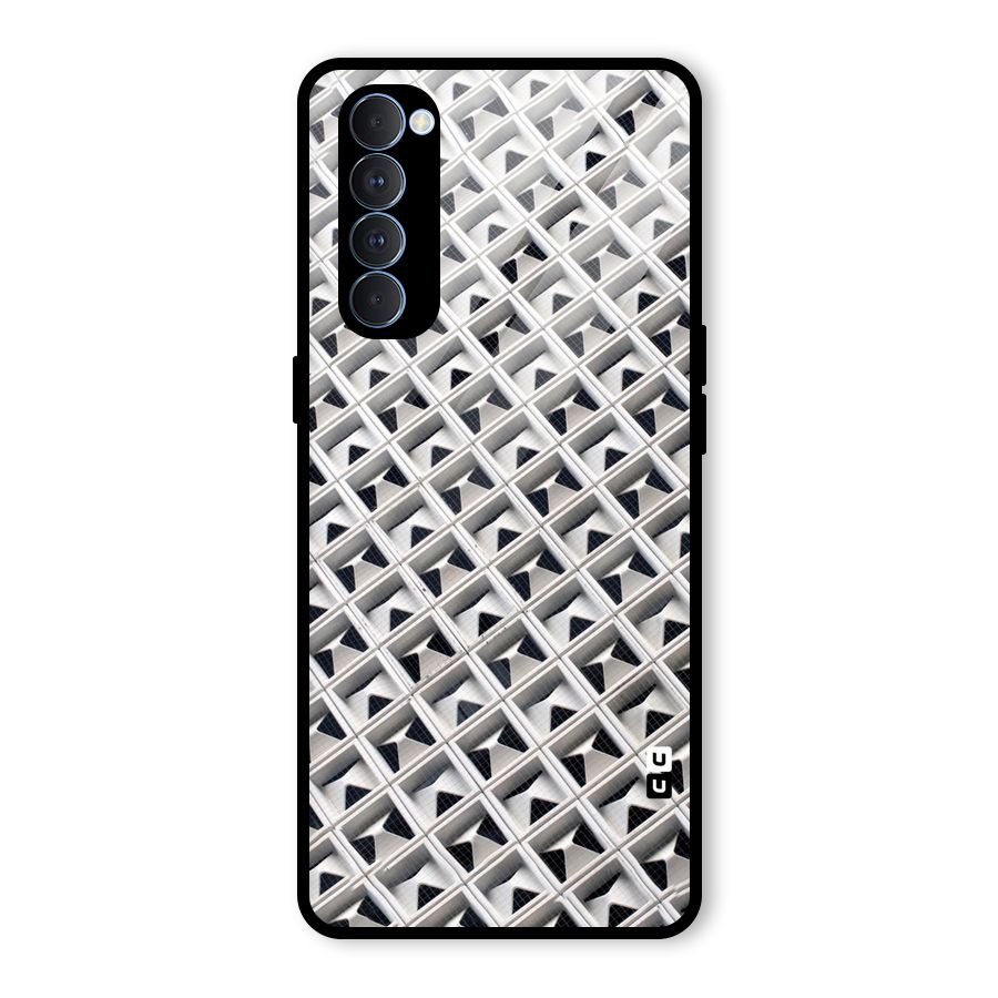 Check White Design Glass Back Case for Oppo Reno4 Pro