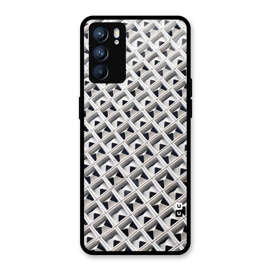 Check White Design Glass Back Case for Oppo Reno6 5G