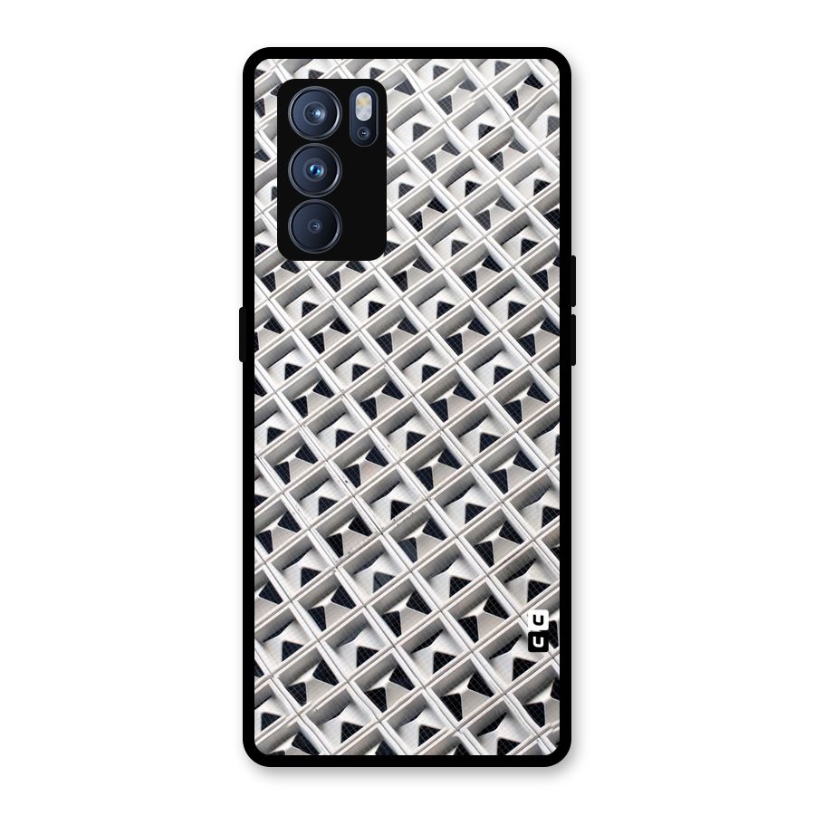 Check White Design Glass Back Case for Oppo Reno6 Pro 5G