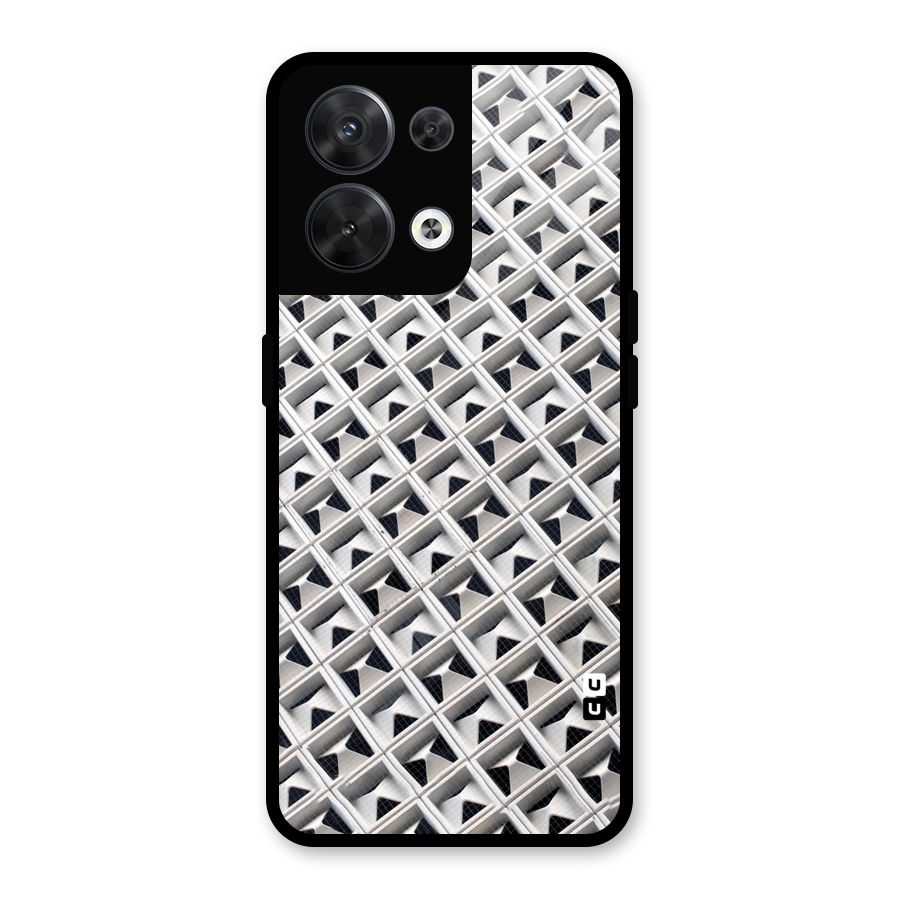 Check White Design Glass Back Case for Oppo Reno8 5G
