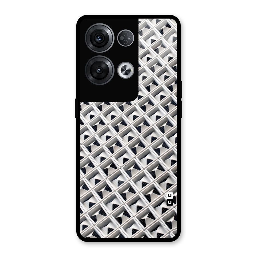 Check White Design Glass Back Case for Oppo Reno8 Pro 5G