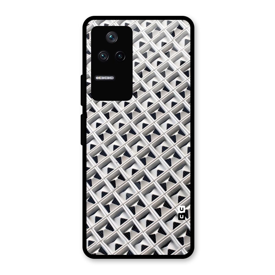 Check White Design Glass Back Case for Poco F4 5G