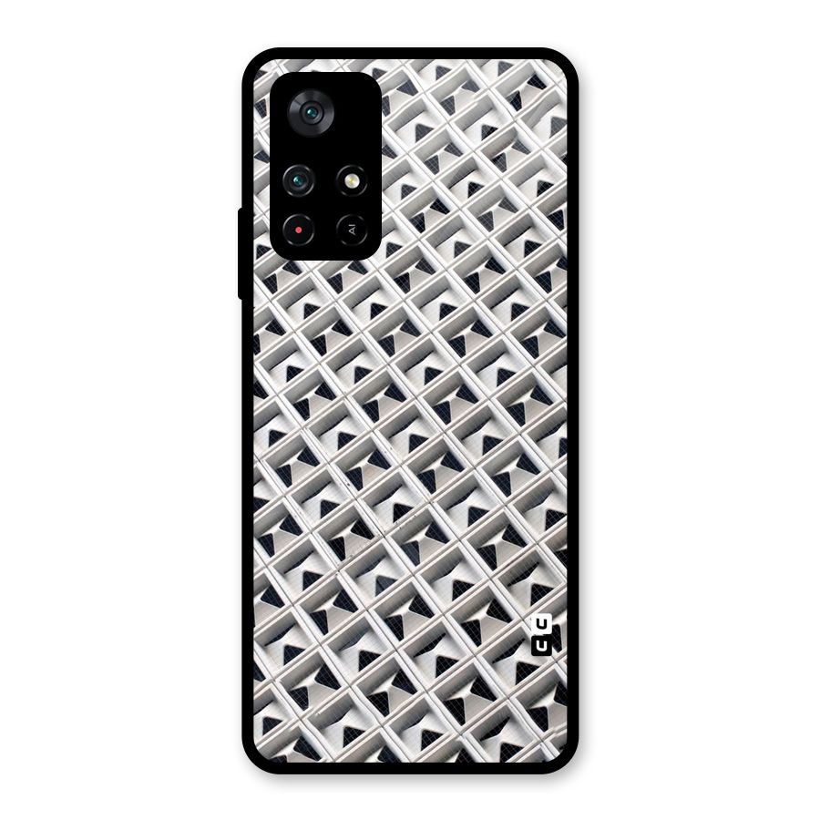 Check White Design Glass Back Case for Poco M4 Pro 5G