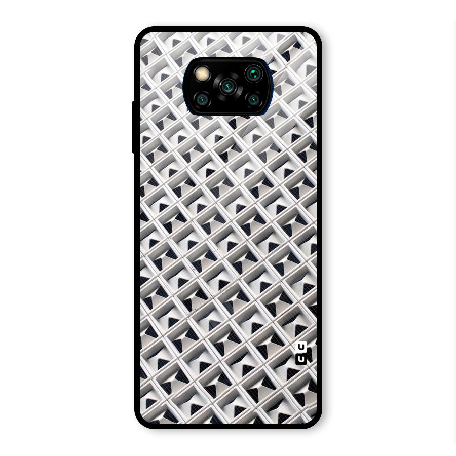 Check White Design Glass Back Case for Poco X3 Pro