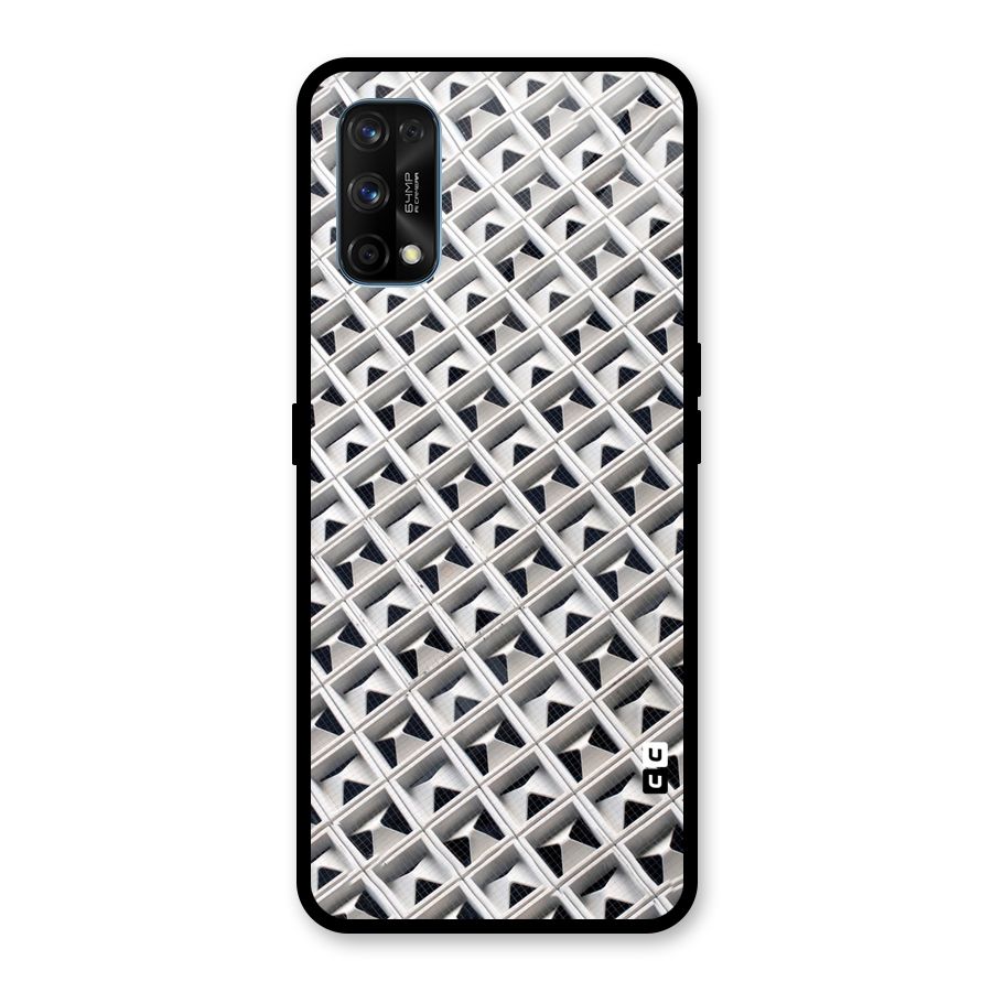 Check White Design Glass Back Case for Realme 7 Pro