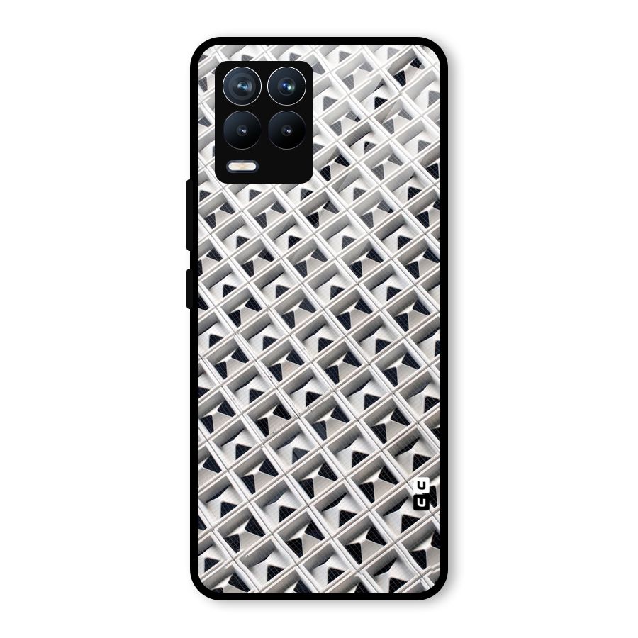 Check White Design Glass Back Case for Realme 8 Pro