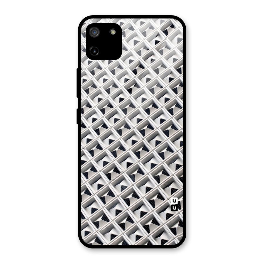Check White Design Glass Back Case for Realme C11
