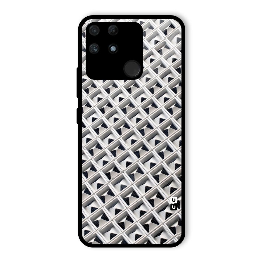 Check White Design Glass Back Case for Realme Narzo 50A