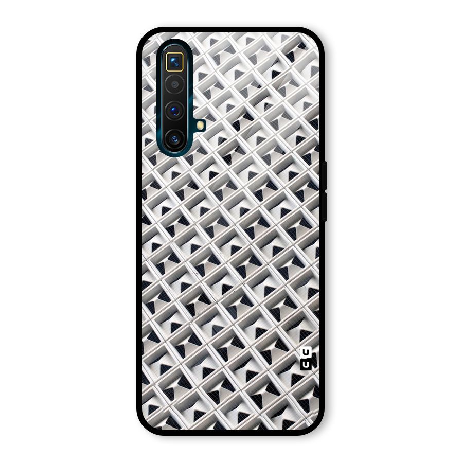 Check White Design Glass Back Case for Realme X3 SuperZoom