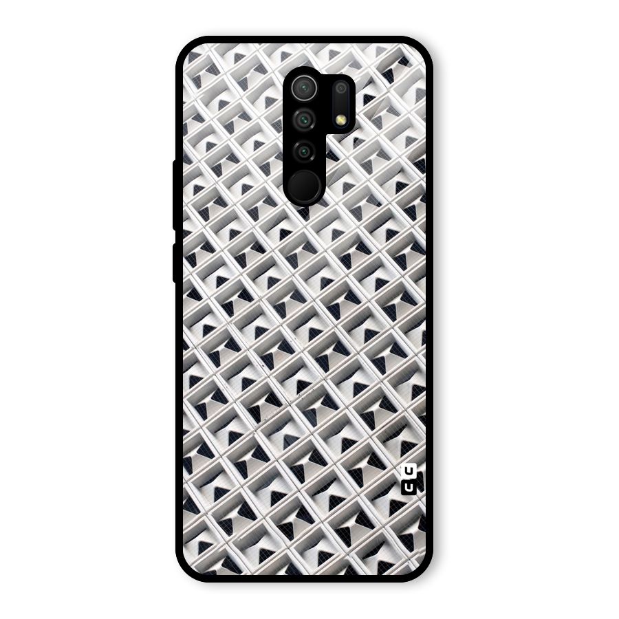 Check White Design Glass Back Case for Redmi 9 Prime