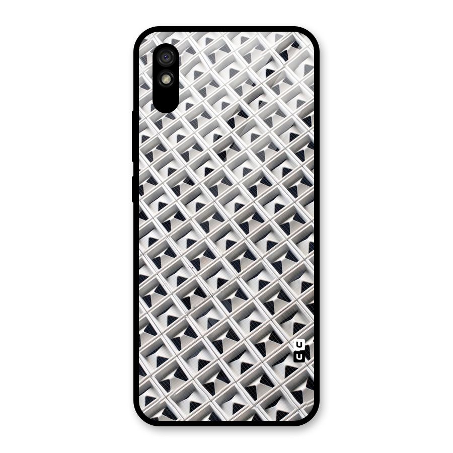 Check White Design Glass Back Case for Redmi 9i