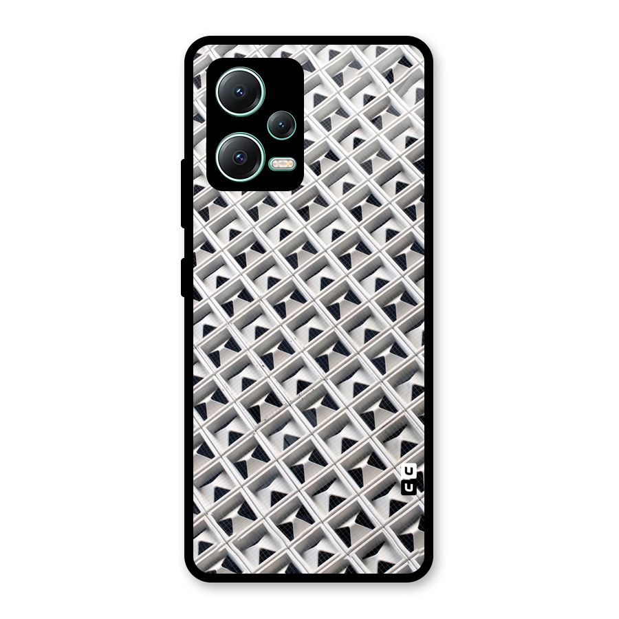 Check White Design Glass Back Case for Redmi Note 12 5G