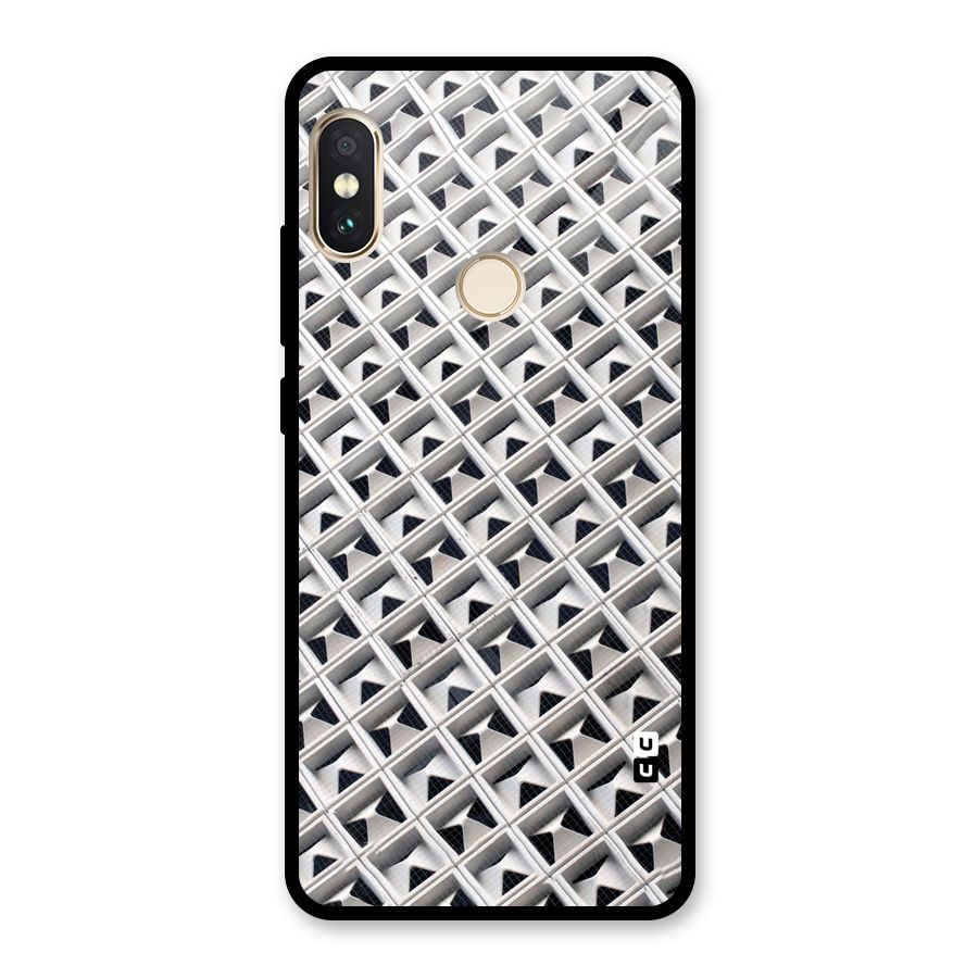 Check White Design Glass Back Case for Redmi Note 5 Pro