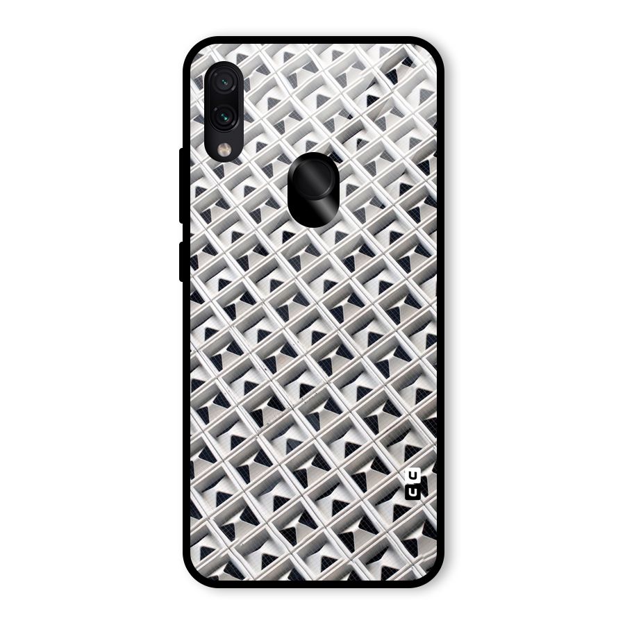 Check White Design Glass Back Case for Redmi Note 7 Pro