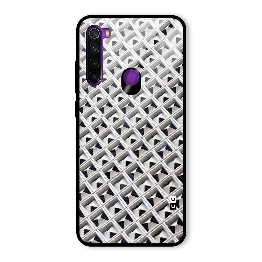 Check White Design Glass Back Case for Redmi Note 8