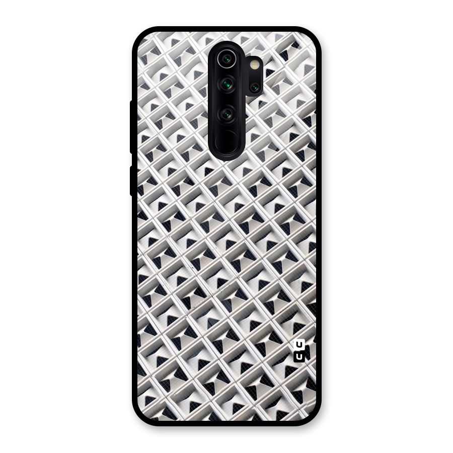 Check White Design Glass Back Case for Redmi Note 8 Pro