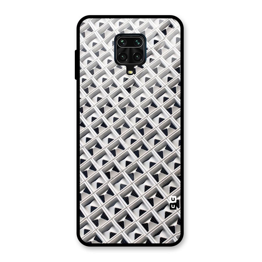 Check White Design Glass Back Case for Redmi Note 9 Pro
