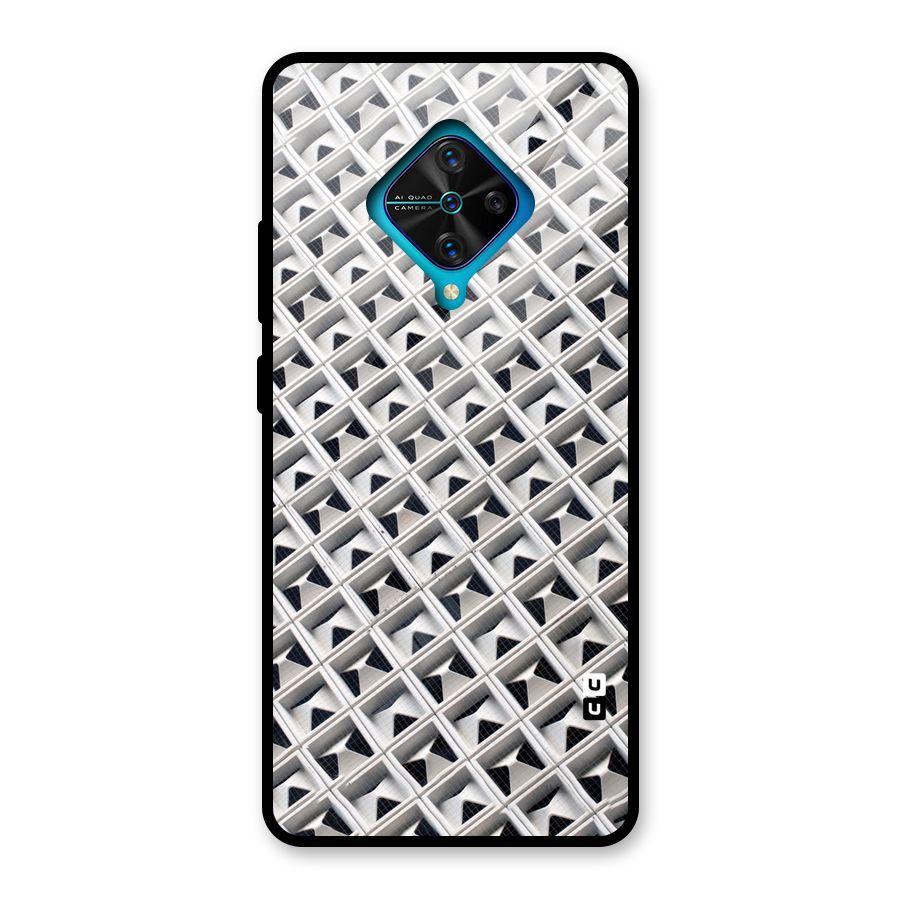 Check White Design Glass Back Case for Vivo S1 Pro