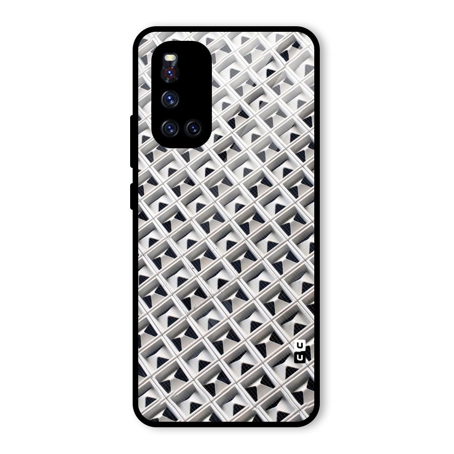 Check White Design Glass Back Case for Vivo V19