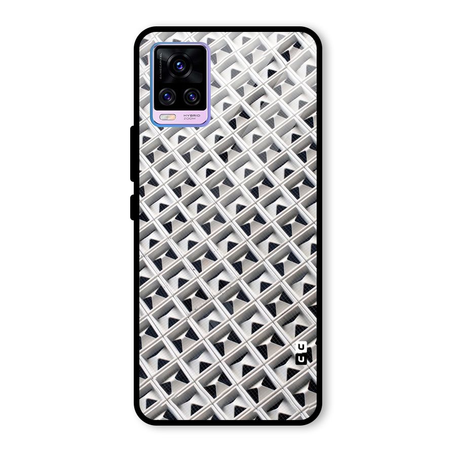 Check White Design Glass Back Case for Vivo V20 Pro