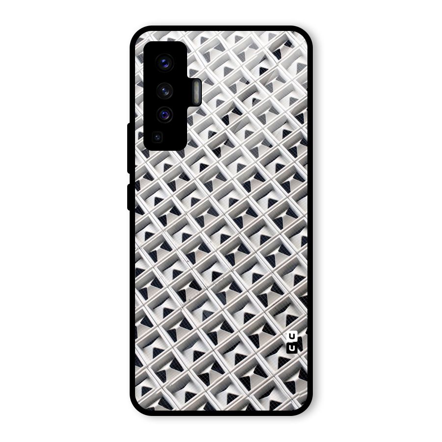 Check White Design Glass Back Case for Vivo X50