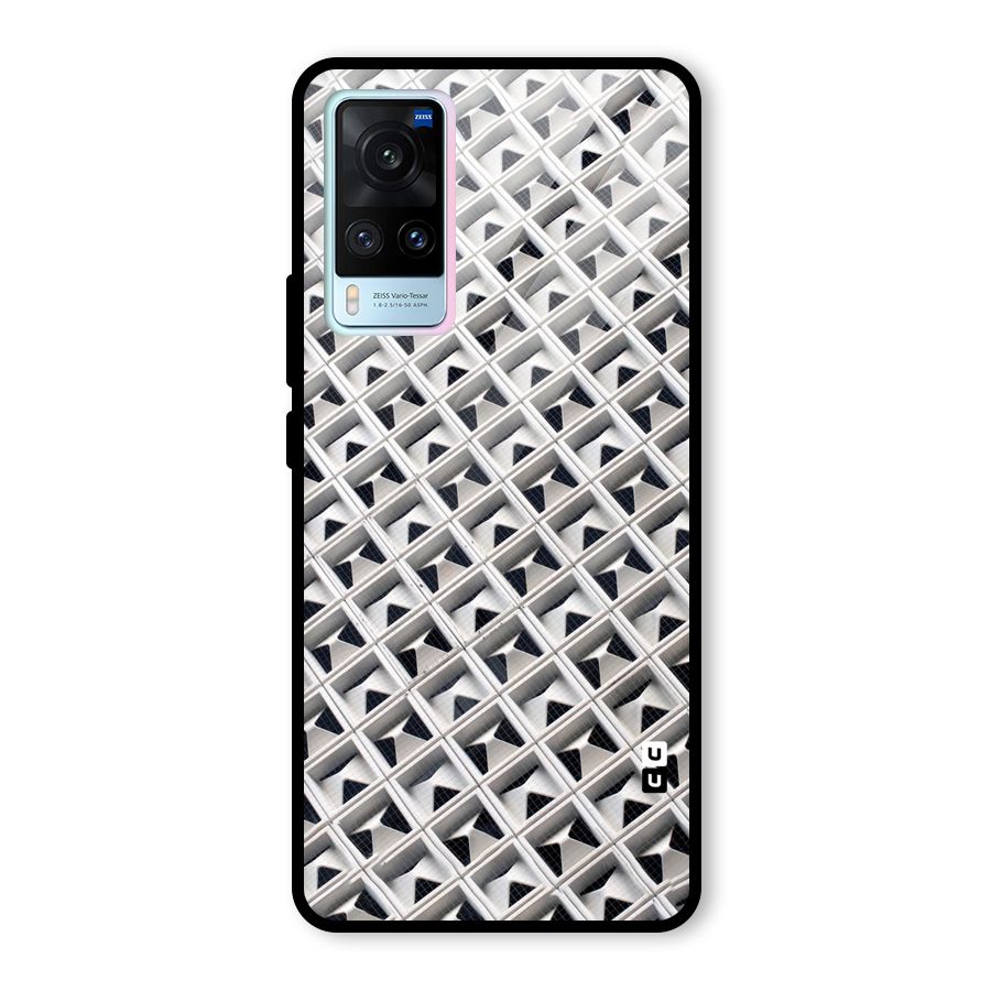 Check White Design Glass Back Case for Vivo X60