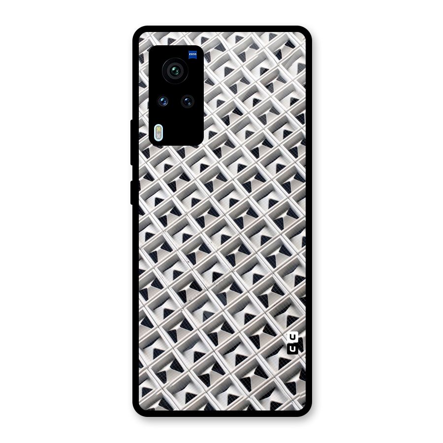 Check White Design Glass Back Case for Vivo X60 Pro